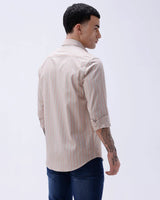 Beige and Orange Stripes Dobby ShirtUnited By Hope