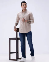 Beige and Orange Stripes Dobby ShirtUnited By Hope