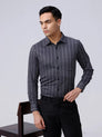 Black and Grey Striped Twill ShirtUnited By Hope