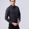 Black and Grey Stripes Dobby Button Down ShirtUnited By Hope