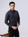 Black and Grey Stripes Dobby Button Down ShirtUnited By Hope