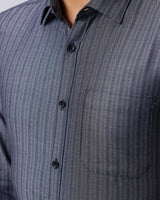 Black and Grey Stripes Dobby ShirtUnited By Hope