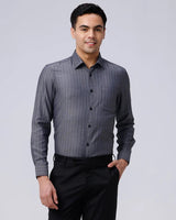 Black and Grey Stripes Dobby ShirtUnited By Hope