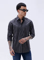 Black and Grey Stripes Twill ShirtUnited By Hope