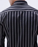 Black and Grey Stripes Twill ShirtUnited By Hope
