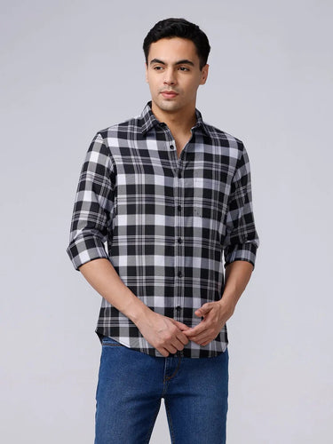 Black and White Checks Twill ShirtUnited By Hope