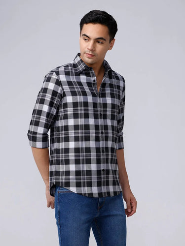 Black and White Checks Twill ShirtUnited By Hope