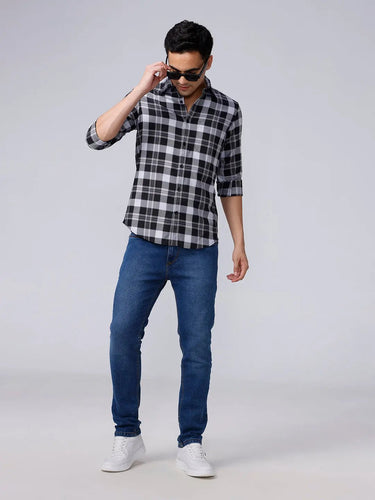 Black and White Checks Twill ShirtUnited By Hope