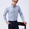 Blue Cotton Melange Printed ShirtUnited By Hope