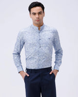 Blue Cotton Melange Printed ShirtUnited By Hope