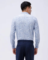 Blue Cotton Melange Printed ShirtUnited By Hope