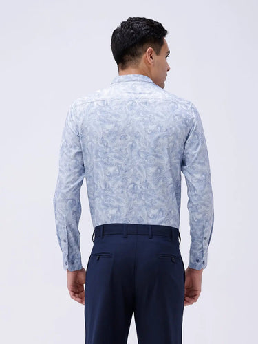 Blue Cotton Melange Printed ShirtUnited By Hope