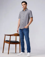 Blue Dobby Prints ShirtUnited By Hope