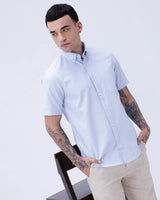 Blue Oxford Plain Short Sleeve ShirtUnited By Hope
