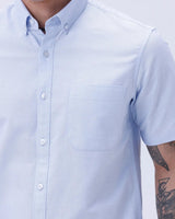 Blue Oxford Plain Short Sleeve ShirtUnited By Hope