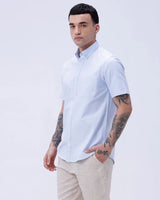 Blue Oxford Plain Short Sleeve ShirtUnited By Hope