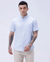 Blue Oxford Plain Short Sleeve ShirtUnited By Hope