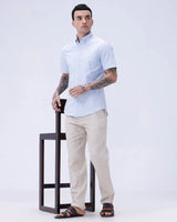 Blue Oxford Plain Short Sleeve ShirtUnited By Hope