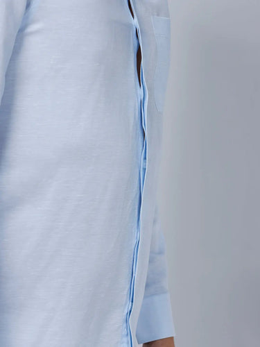 Blue Tencel Plain ShirtUnited By Hope