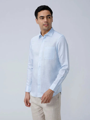 Blue Tencel Plain ShirtUnited By Hope
