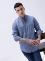 Blue Waffle Dobby Plain ShirtUnited By Hope
