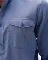 Blue Waffle Dobby Plain ShirtUnited By Hope