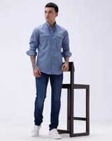 Blue Waffle Dobby Plain ShirtUnited By Hope