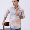 Blue and Beige Checks Dobby ShirtUnited By Hope