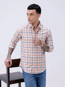Blue and Beige Checks Dobby ShirtUnited By Hope