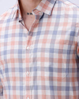 Blue and Beige Checks Dobby ShirtUnited By Hope