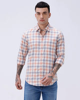 Blue and Beige Checks Dobby ShirtUnited By Hope