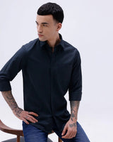 Blue and Black Structured Dobby ShirtUnited By Hope