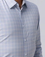 Blue and Grey Checks Poplin / Dobby ShirtUnited By Hope