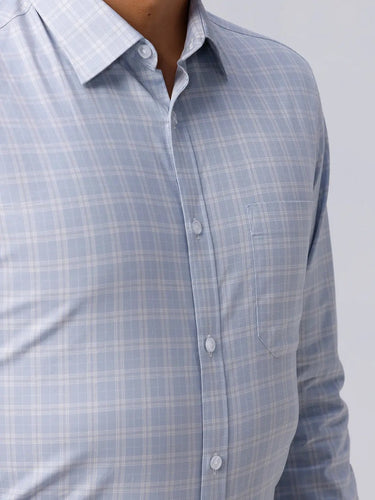 Blue and Grey Checks Poplin / Dobby ShirtUnited By Hope