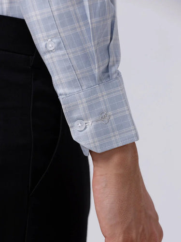 Blue and Grey Checks Poplin / Dobby ShirtUnited By Hope