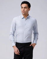 Blue and Grey Checks Poplin / Dobby ShirtUnited By Hope