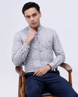 Blue and Grey Cotton Melange Printed ShirtUnited By Hope