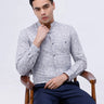 Blue and Grey Cotton Melange Printed ShirtUnited By Hope