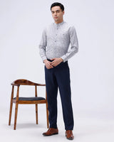 Blue and Grey Cotton Melange Printed ShirtUnited By Hope
