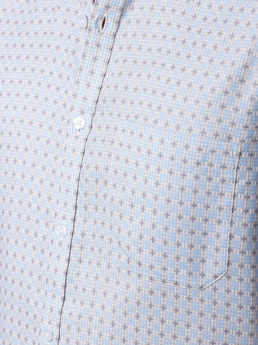 Blue and Grey Printed Dobby ShirtUnited By Hope
