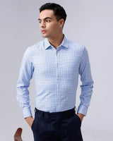 Blue and White Checks Dobby ShirtUnited By Hope