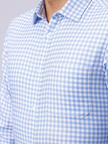 Blue and White Checks Dobby ShirtUnited By Hope