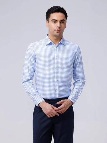Blue and White Checks Dobby ShirtUnited By Hope