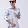 Blue and White Checks Poplin / Dobby ShirtUnited By Hope