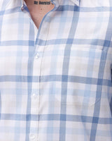 Blue and White Checks Poplin / Dobby ShirtUnited By Hope