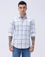 Blue and White Checks Poplin / Dobby ShirtUnited By Hope