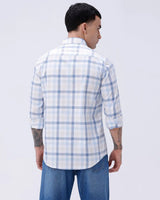 Blue and White Checks Poplin / Dobby ShirtUnited By Hope