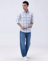 Blue and White Checks Poplin / Dobby ShirtUnited By Hope