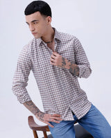 Brown Checks Dobby ShirtUnited By Hope