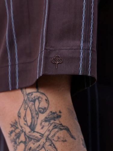 Brown Dobby Stripes ShirtUnited By Hope